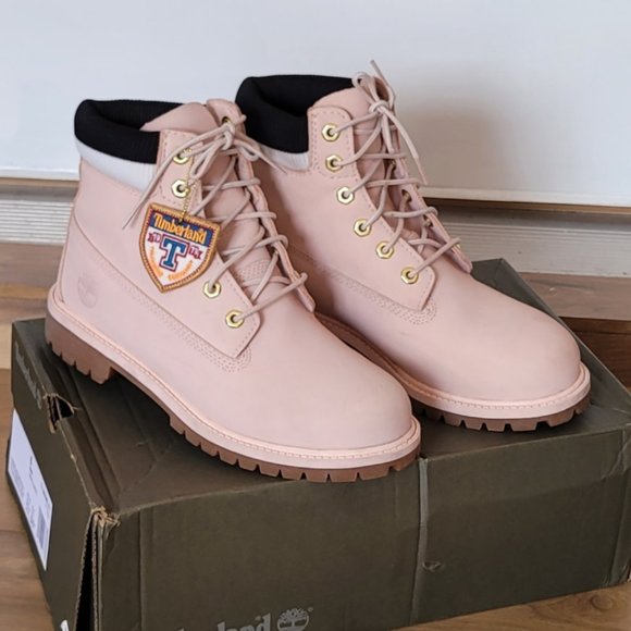 Timberland Other - Timberland 6" Premium Waterproof Light Pink Nubuck Boots Kids Girls Size 6